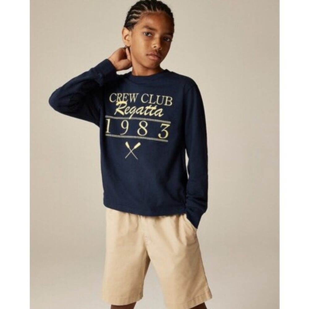 Crewcuts Shirt Boys S 6-7 Navy Regatta Embroidered Crew Cotton Nautical Preppy